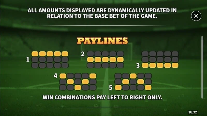 Soccer Joker - esquema de líneas de pago